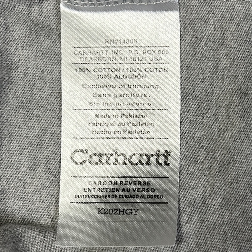 Carhartt Mens Long Sleeve Turtleneck Shirt Cotton Gray XL - Picture 8 of 9